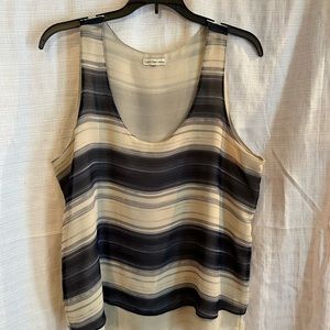 Calvin Klein sleeveless top with two layers of sheer material